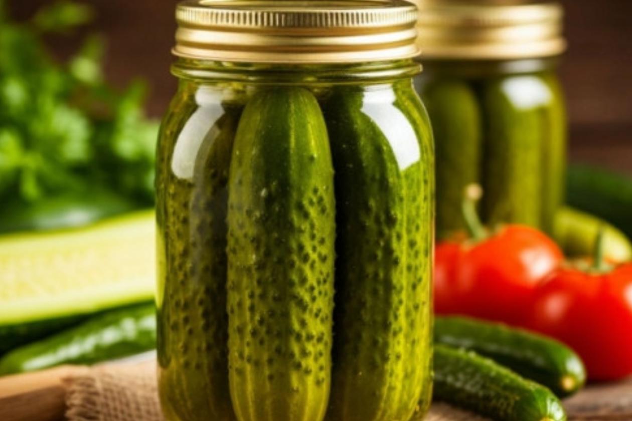 Банки с консервированными огурцами